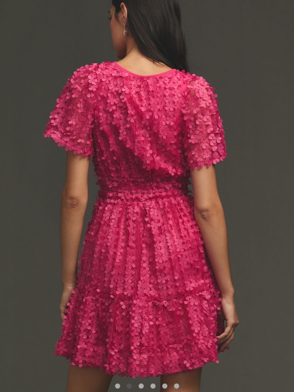 Anthropologie The Somerset Mini Dress: Floral Appliqué Edition Sz Large - Picture 2 of 16